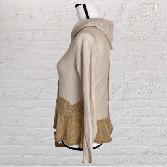 Moth Anthro Asymmetrical Cable Accent Cowlneck - Picture 3 of 6